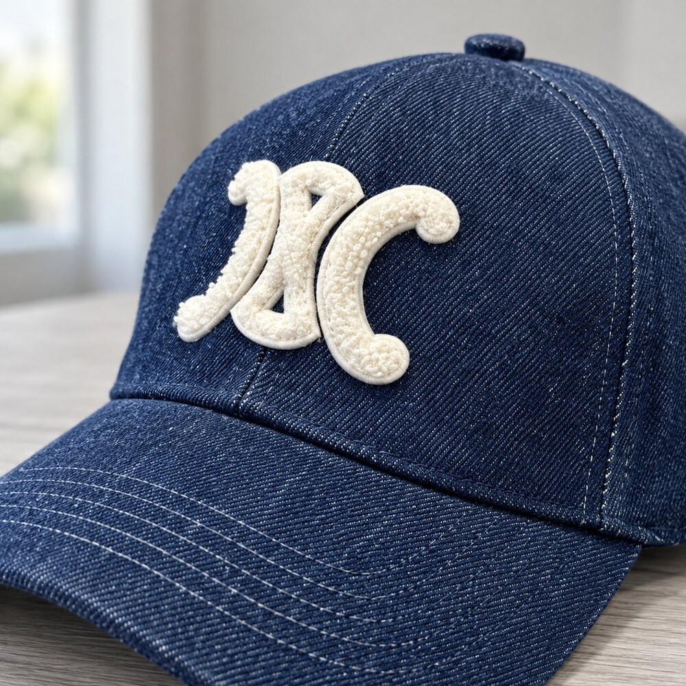 CELINE Dark Wash Denim Baseball Cap - Picture 5 of 6